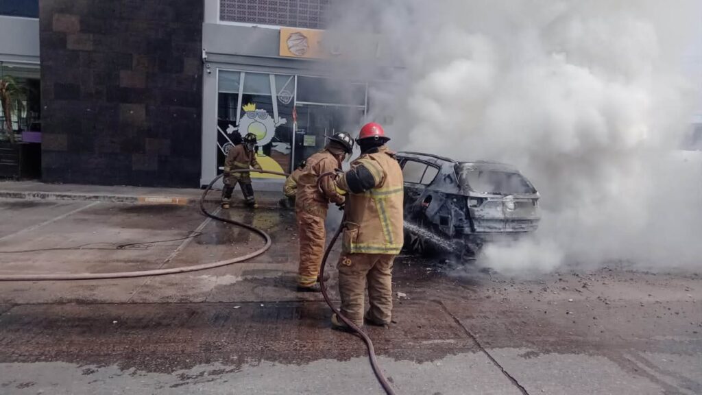 Incendio consume camioneta en Ciudad Madero