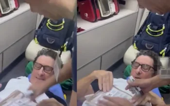 Hombre con fractura en la pelvis llega en ambulancia a votar y se vuelve viral