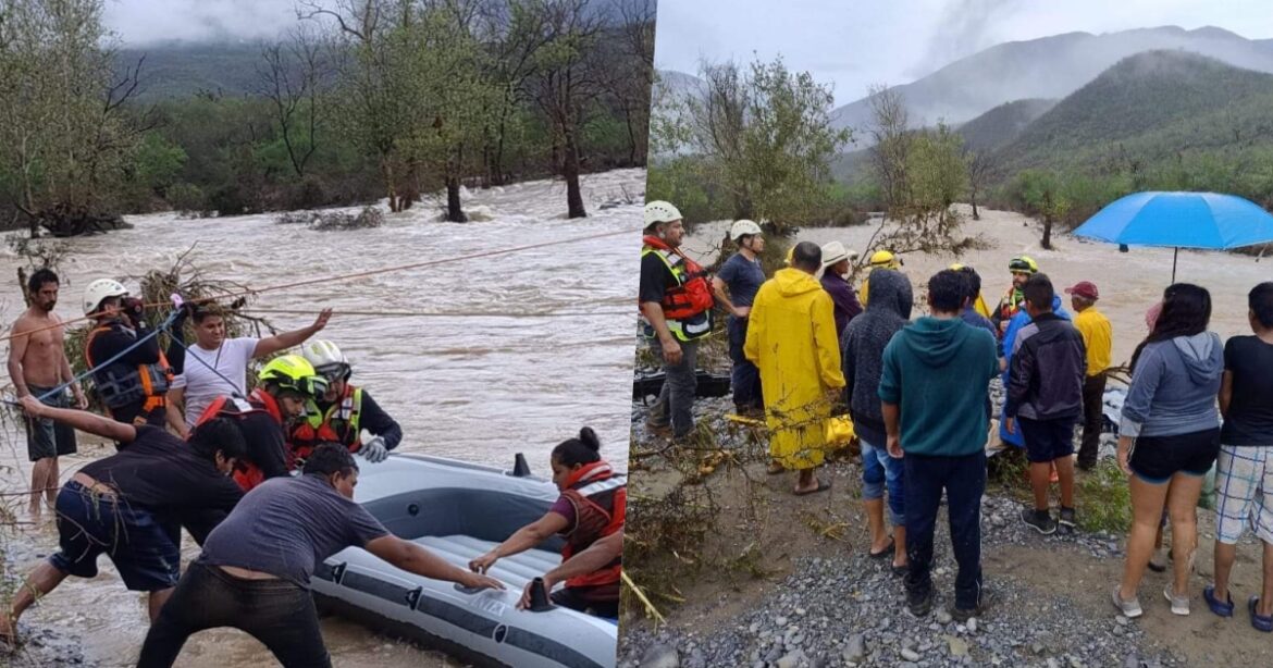 Rescatan a tres adultos y un menor del río Chihue en Jaumave