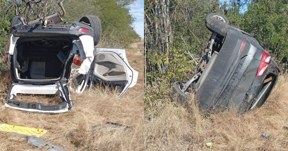 Volcadura en Jiménez deja a un hombre lesionado