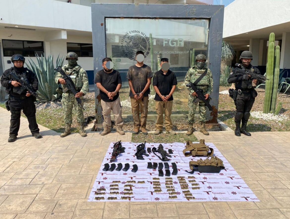 Guardia Estatal detiene a tres armados en Reynosa gracias a vigilancia aérea