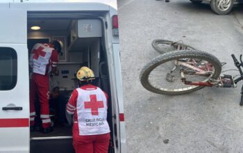 Camioneta embiste a ciclista ebrio que cruzó sin precaución en Ciudad Victoria