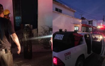Atiende Bomberos flamazo por fuga de gas en la colonia Periodista, en Ciudad Victoria