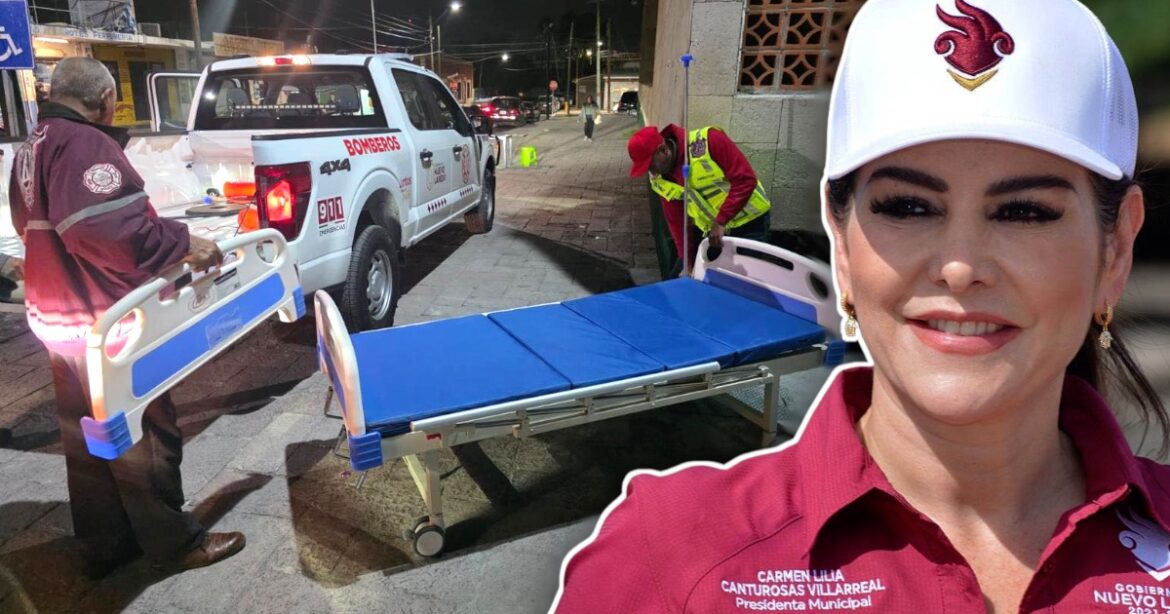 Carmen Lilia Canturosas dona camas clínicas al IMSS de Nuevo Laredo