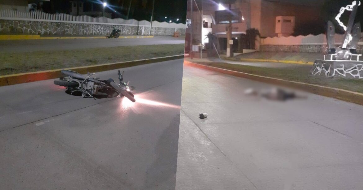 Motociclista fallece tras chocar contra camellón en Ciudad Madero