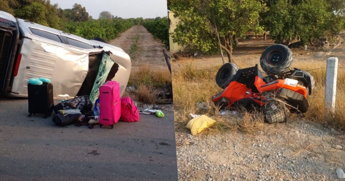 Choque y volcadura en la Victoria–Monterrey deja dos lesionados