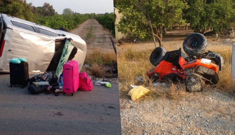 Choque y volcadura en la Victoria–Monterrey deja heridos