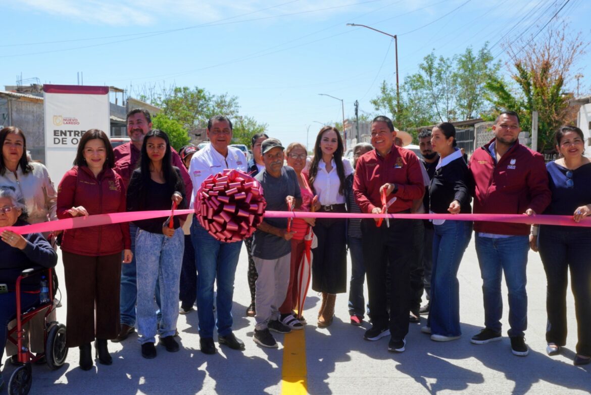 Avanza transformación urbana al poniente de Nuevo Laredo; entrega alcaldesa Carmen Lilia Canturosas obras de repavimentación