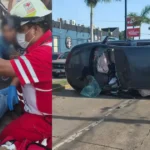 Joven resulta lesionada tras choque y volcadura en Tampico