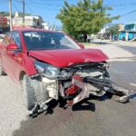 Choque frente al Panteón de la Cruz deja daños materiales en Ciudad Victoria