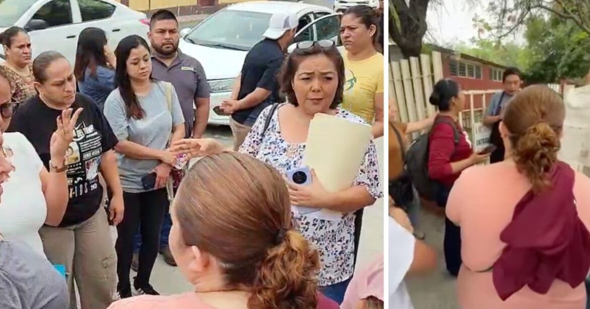 Padres de familia protestan en primaria de Victoria por presuntas irregularidades