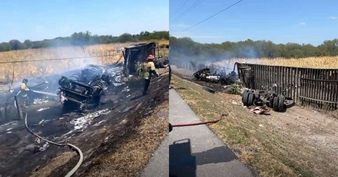 Tragico accidente en la Victoria-Zaragoza deja a un chofer sin vida tras incendio de su tráiler