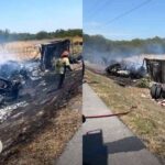 Tragico accidente en la Victoria-Zaragoza deja a un chofer sin vida tras incendio de su tráiler