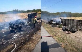 Tragico accidente en la Victoria-Zaragoza deja a un chofer sin vida tras incendio de su tráiler