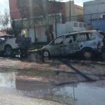 Dos camionetas quedan calcinadas tras incendio en Reynosa