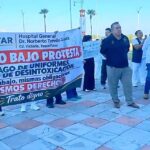 Trabajadores de IMSS-Bienestar protestan por desigualdad laboral en Ciudad Victoria