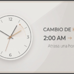 Reloj que muestra el cambio de horario en Tamaulipas: de las 2:00 a. m. a la 1:00 a. m.