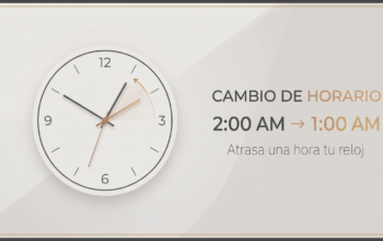 Reloj que muestra el cambio de horario en Tamaulipas: de las 2:00 a. m. a la 1:00 a. m.