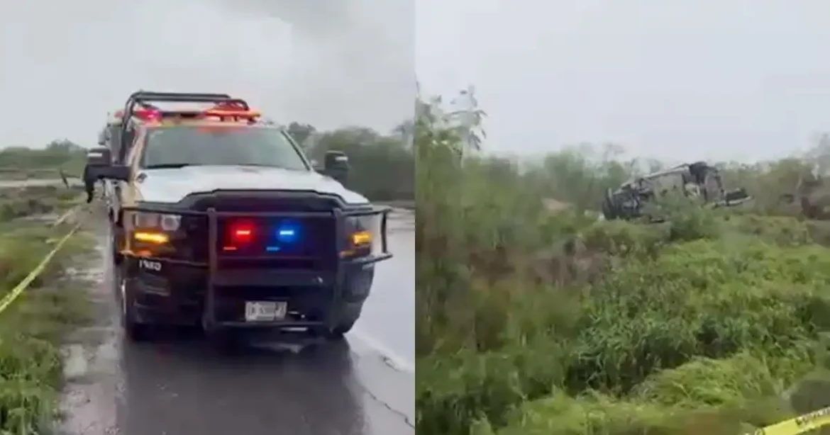 Guardia Estatal sufre volcadura en la Matamoros-Victoria