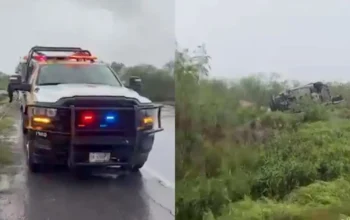 Guardia Estatal sufre volcadura en la Matamoros-Victoria
