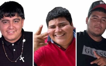Fotografía de los tres hermanos desaparecidos en Matamoros, Amauri, Ángel Sinaí y Francisco Javier González Villanueva