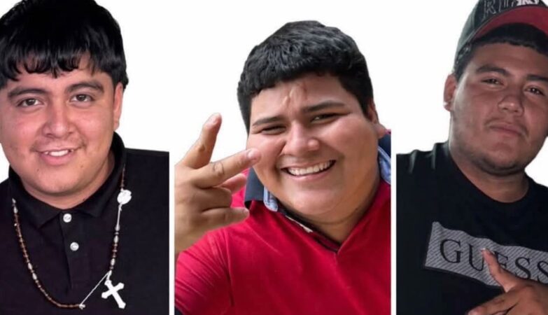 Fotografía de los tres hermanos desaparecidos en Matamoros, Amauri, Ángel Sinaí y Francisco Javier González Villanueva
