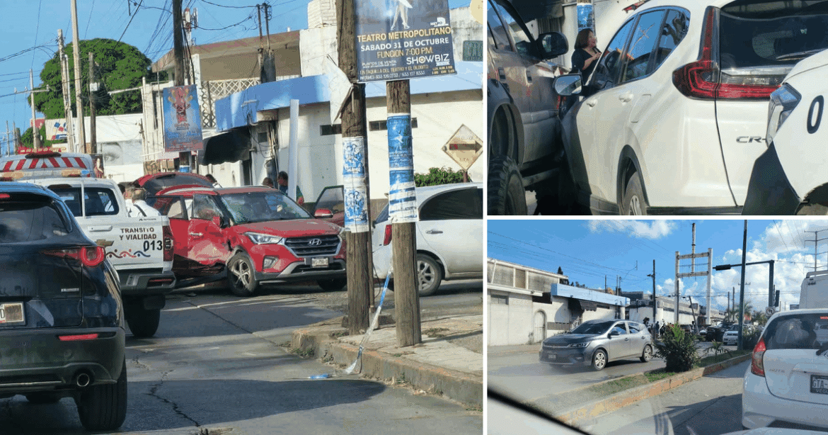 Choque en el bulevar López Mateos de Ciudad Madero involucra a tres vehículos