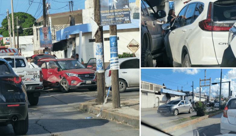 Choque en el bulevar López Mateos de Ciudad Madero: tres vehículos involucrados y una unidad de Tránsito y Vialidad en el lugar